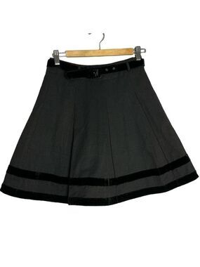 Principles by Ben de Lisi Velvet Trim Pleated Belted Midi Skirt, size 6P